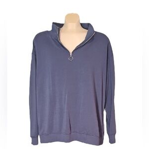🍄 My Style Blue Half-Zip Sweater, Size XL